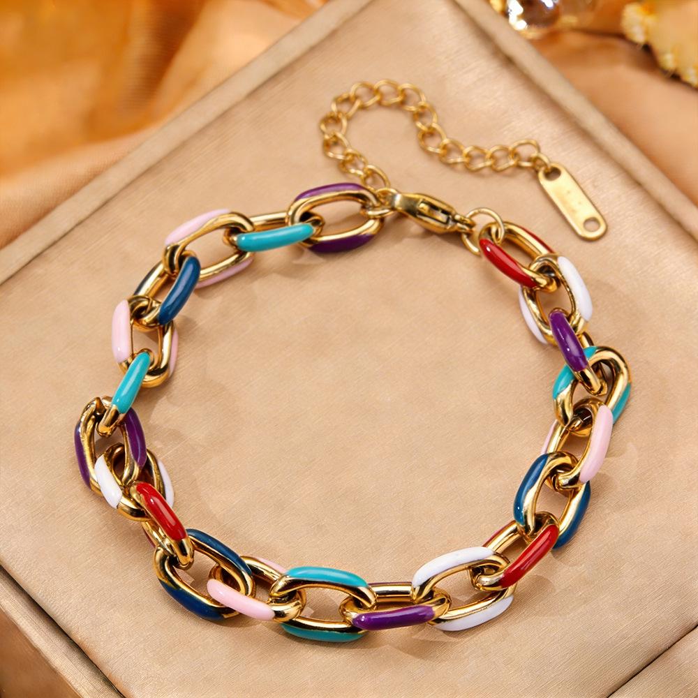 Korean Fashion Titanium Steel Diamond Inlaid Women's Luxury Bracelet