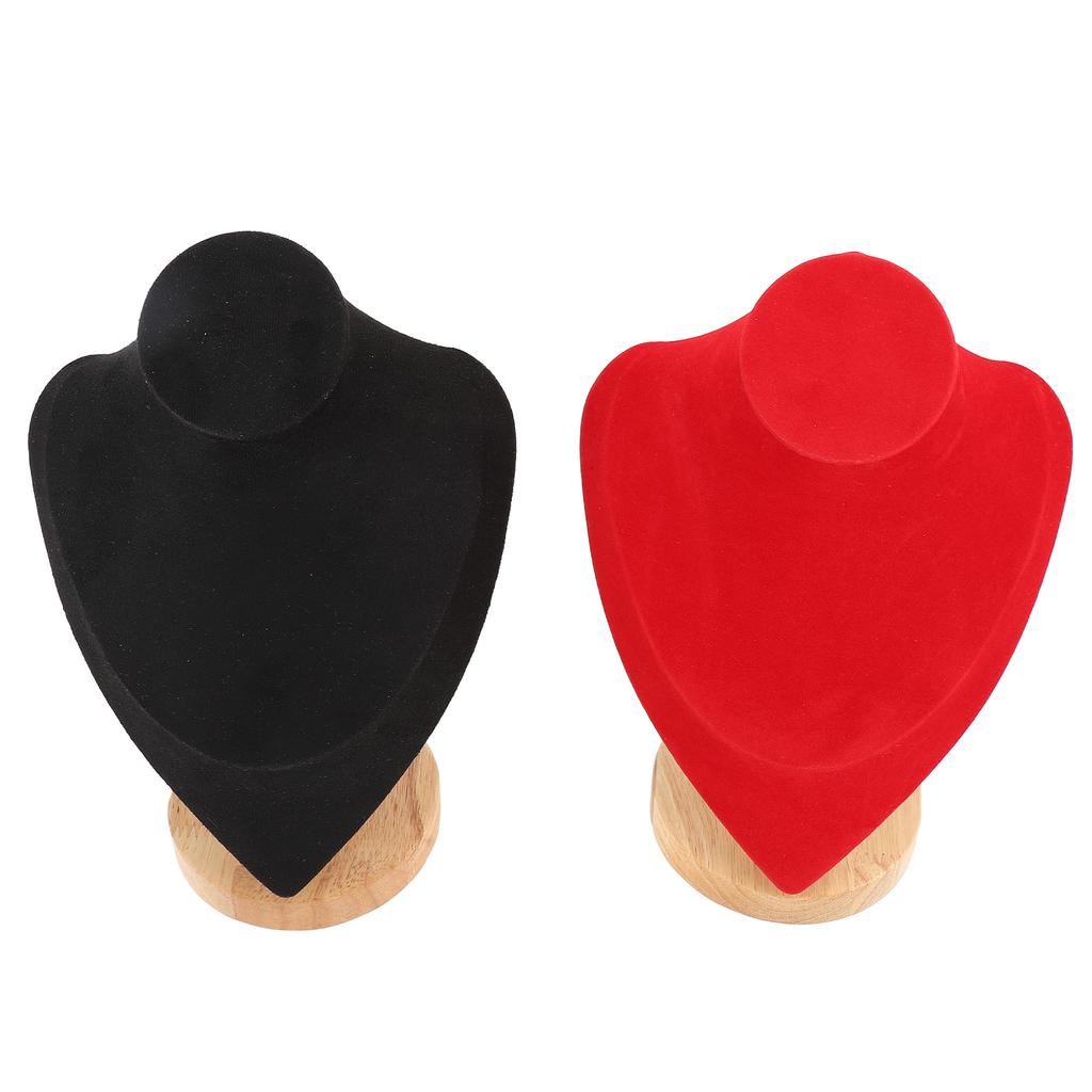 2 Stück Halsketten Mannequin Büste Ständer Herzförmig 3D Halsketten Büste Display Halter Mittel Rot Schwarz