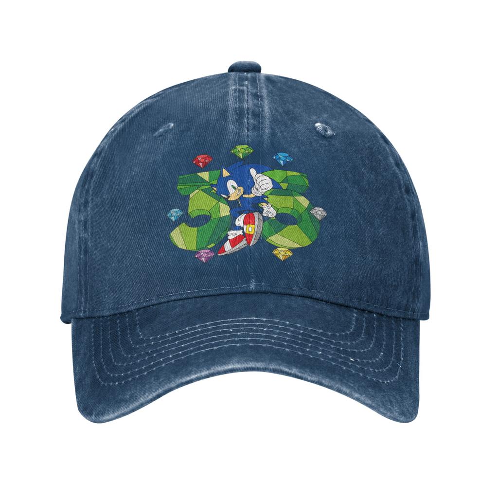 Washed Baseball Cap SSonic  35th Anniversary Summer Trucker Hat For Men Adult  Casual Running Hippie Sun Snapback Cap
