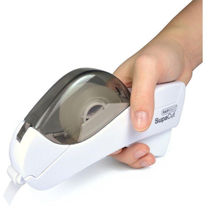 Dévidoir automatique de ruban adhésif - rapesco - supacut - coupe automatique - utilisation à une main - 2 rouleaux 19/12 mm