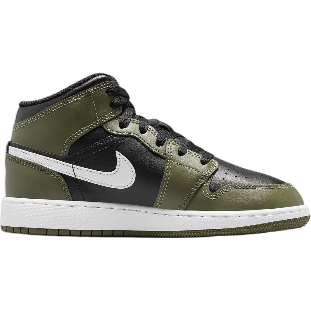 Air Jordan 1 Mid GS Nero Oliva Medio Bianco DQ8423-092