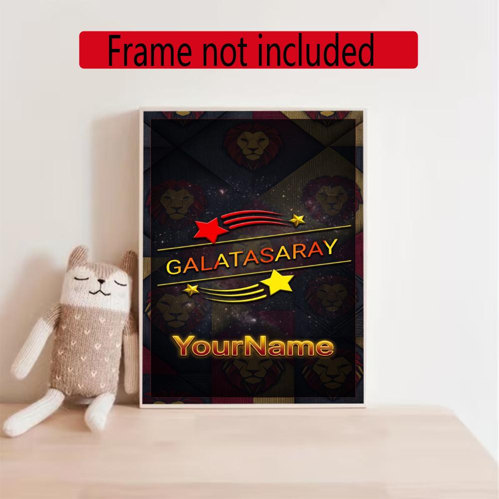 Galatasaray Personalized Name Round Diamond Painting Kit Diamond Embroidery Painting Rhinestones Mosaic Frameless Handwork Decoration Arts