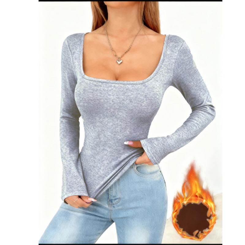 

New Style Slim Fit Long Sleeve T-Shirts with Plus Velvet for Autumn/Winter Extra Large