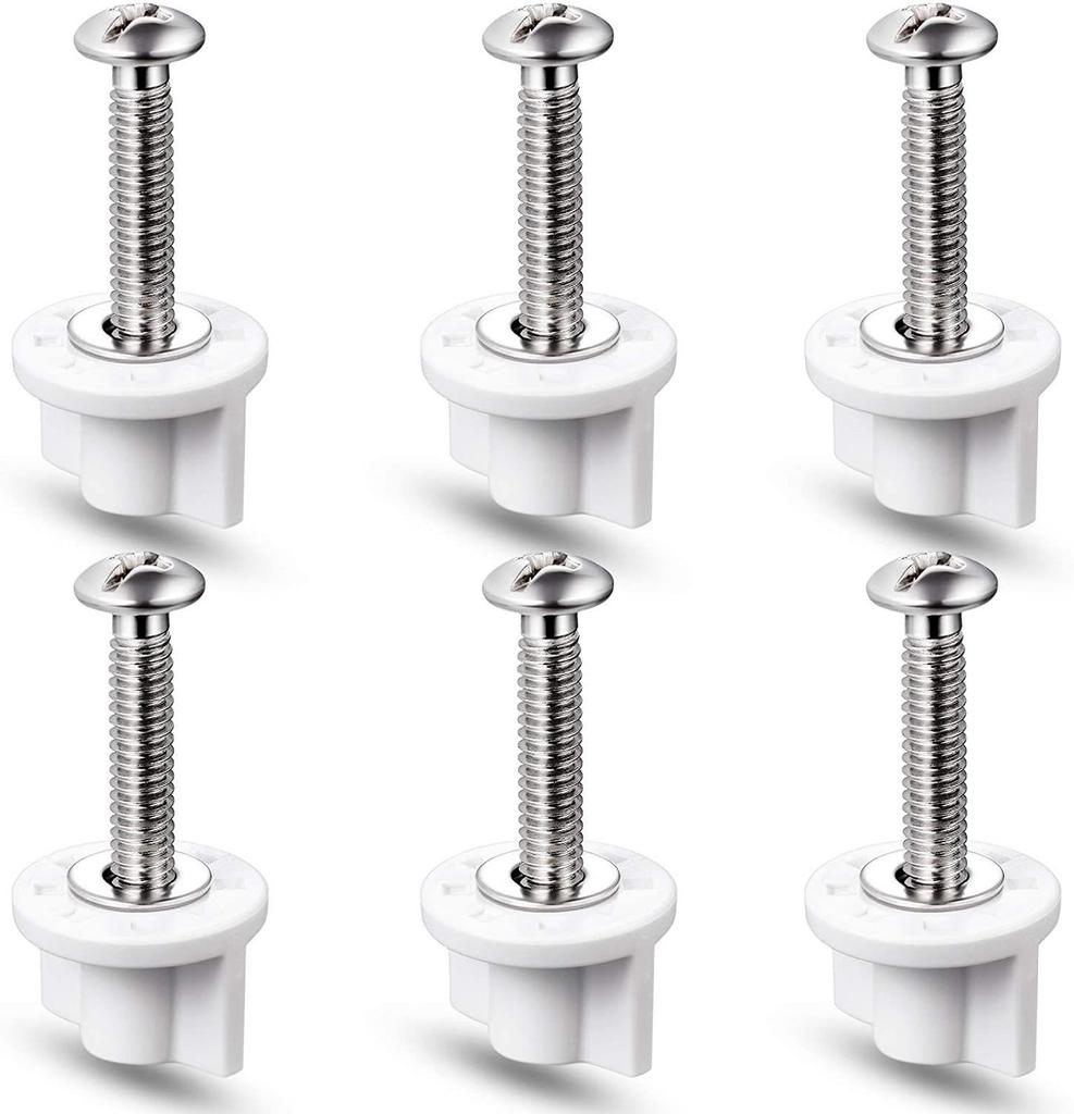 Hand-Tightened Lower-Mount Toilet Seat Hinges & Screws - 304 Steel