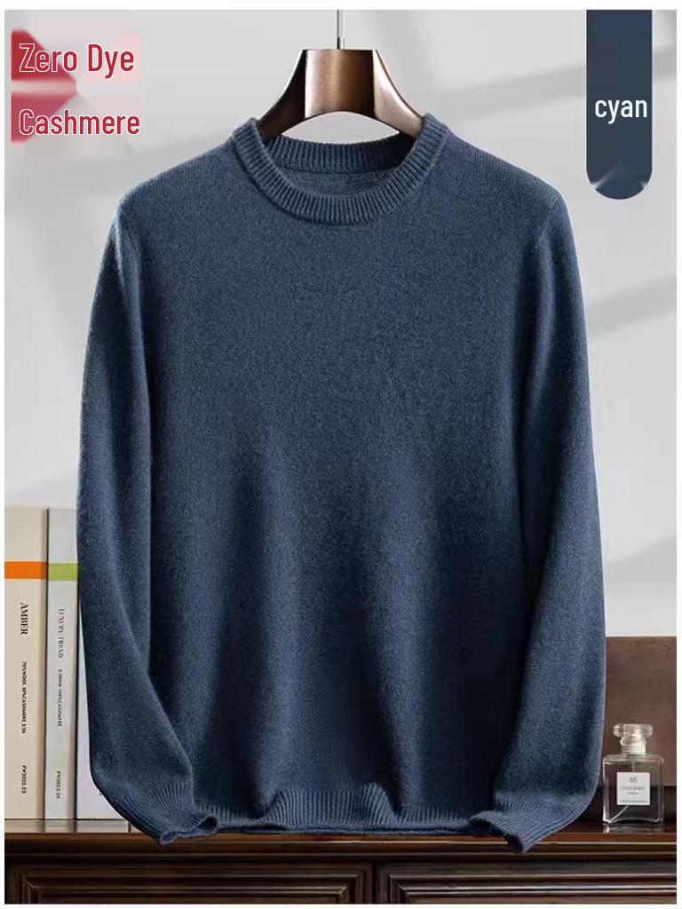Men's Cashmere High Neck Sweater - Warm Base Layer for Autumn & Winter, Business Casual, Double Strand, Classic Design.