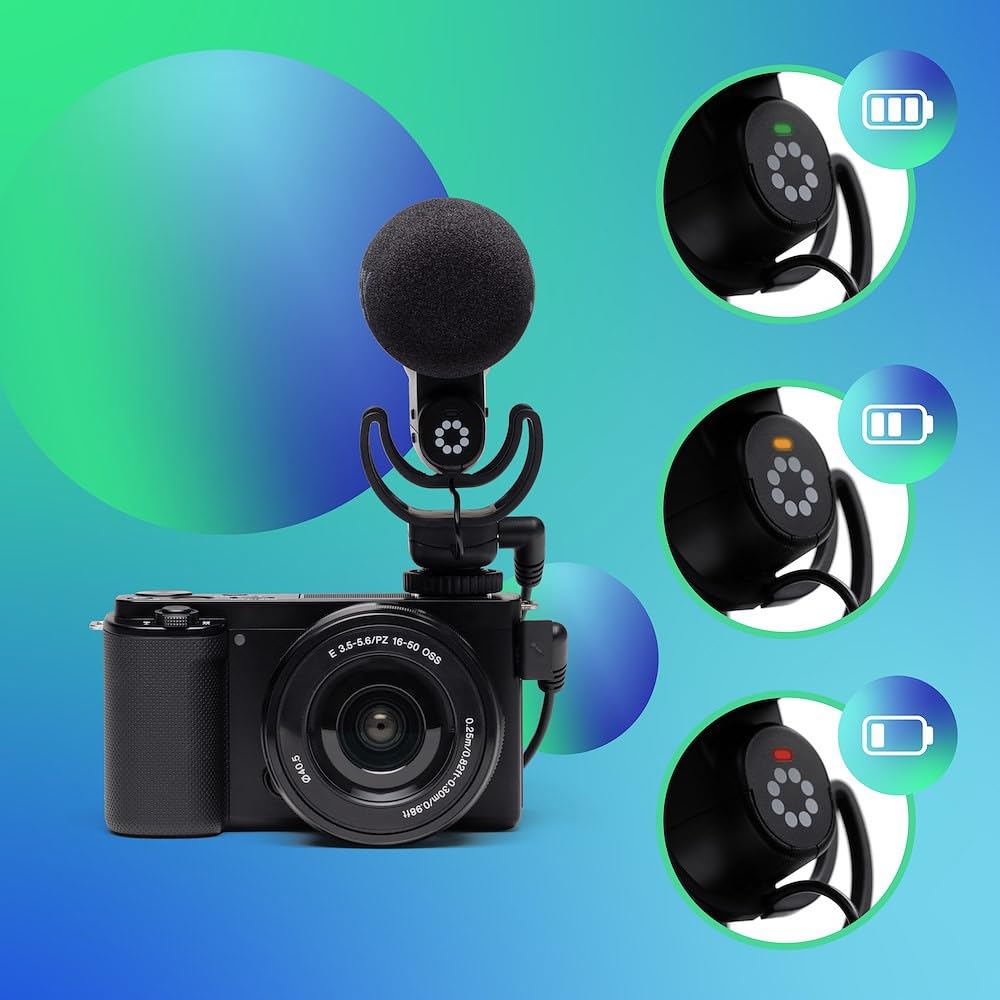 Joby Wavo Plus Microphone for and TikTok On-Camera Vlogging, YouTube, (JB01734-BWW)