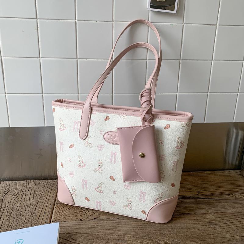 

Вместительная сумка подмышку женская новая плечевая сумка высокого класса с принтом, дорожная сумка-тоут розовый