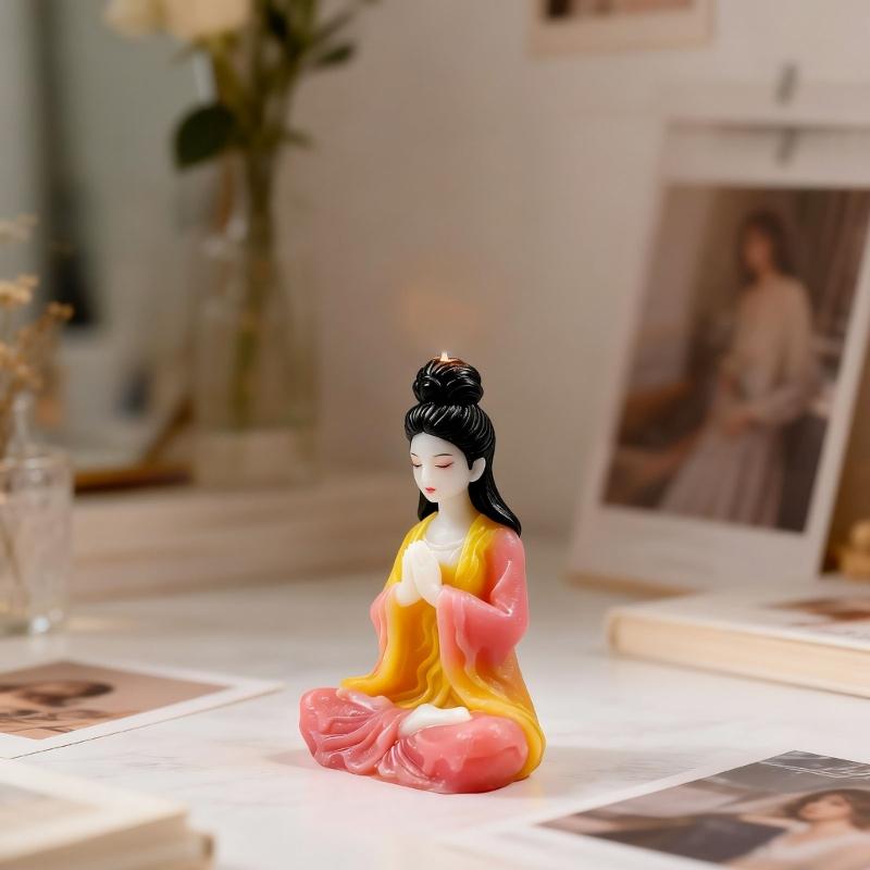 Buddhistische Form Silikonform Mehrzweck-Silikonkerzenform Zum Herstellen von Kerzen Seife Gipsskulptur Heimdekoration