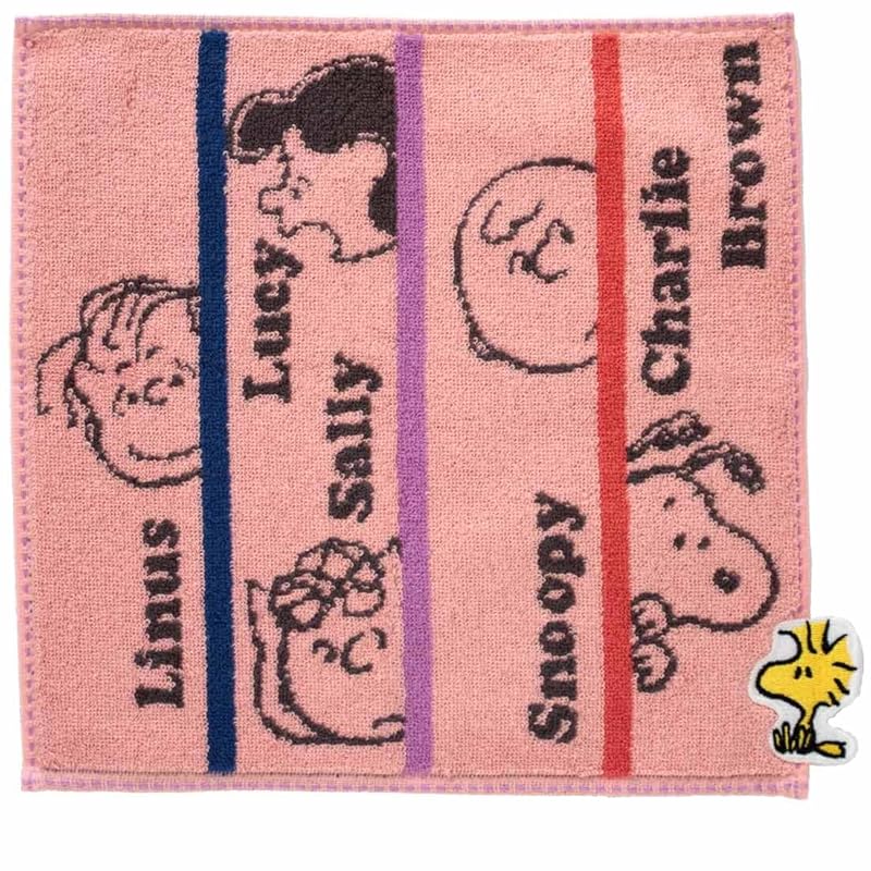 

[Blooming] [PEANUTS] snoopy Front gauze/back towel handkerchief Snoopy and friends (pink) lady ladies towel hand towel Approximately 25cm
