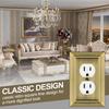 Metal Wall Plate for Electrical Outlets, Decorative Antique Brass Switch Plates Outlet Cover, Light Switch Cover Plate, 1-Gang Wall Plates (Duplex