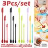 3Pcs/set Mini Silicone Spatula Spoon Makeup Spatula Thin Spatula Set for Kitchen Bottles Jam Cream Sauce Rubber Spatula