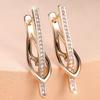 Cute Female Small Zircon Stone Hoop Earrings for Women Vintage Gold Color Wedding Jewelry