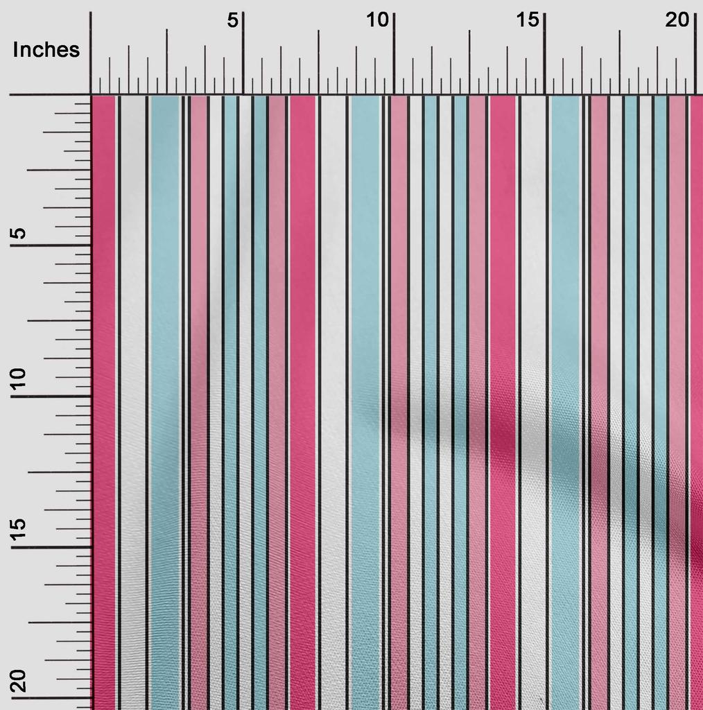 oneOone Bavlněná směsová látka Vícebarevný pruh Dekorativní látka Tištěná BTY 40 palců
