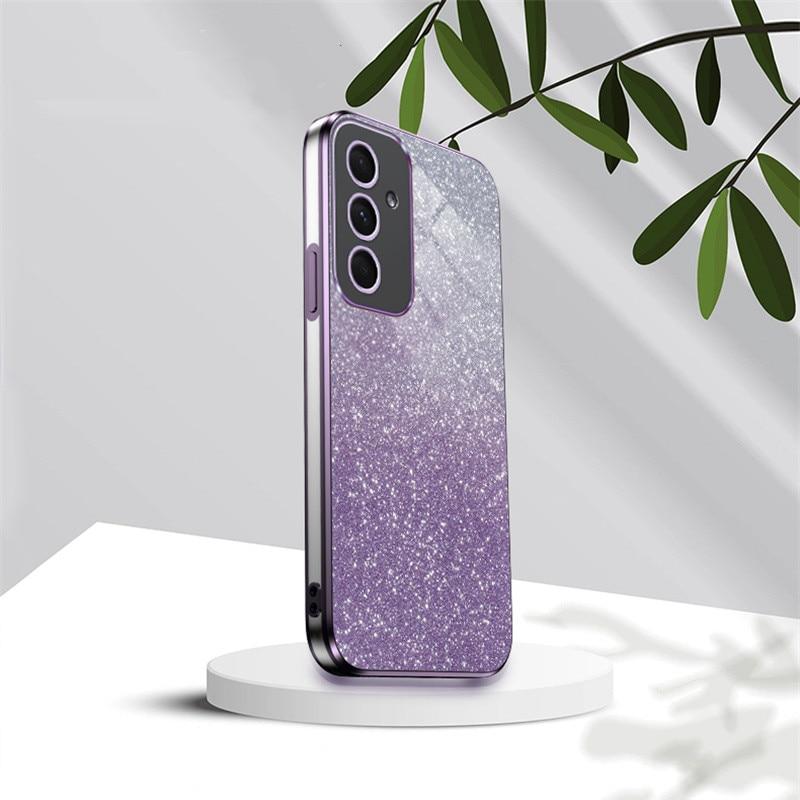 Luxury Gradient Glitter Plating Case For Samsung Galaxy A54 A34 A24 A14 A15 A05 A04 A53 A52 A23 A13 Silicone Protect Back Cover