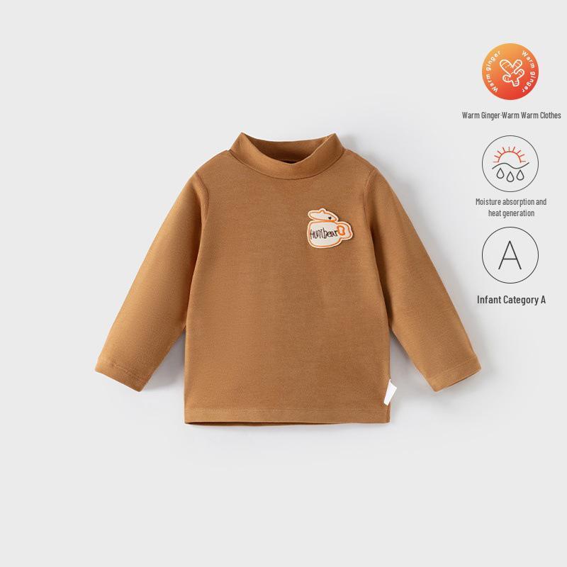 

Girls and Boys Class A Warm Fleece Long-Sleeve Base Layer T-Shirt for Autumn/Winter 90 cm