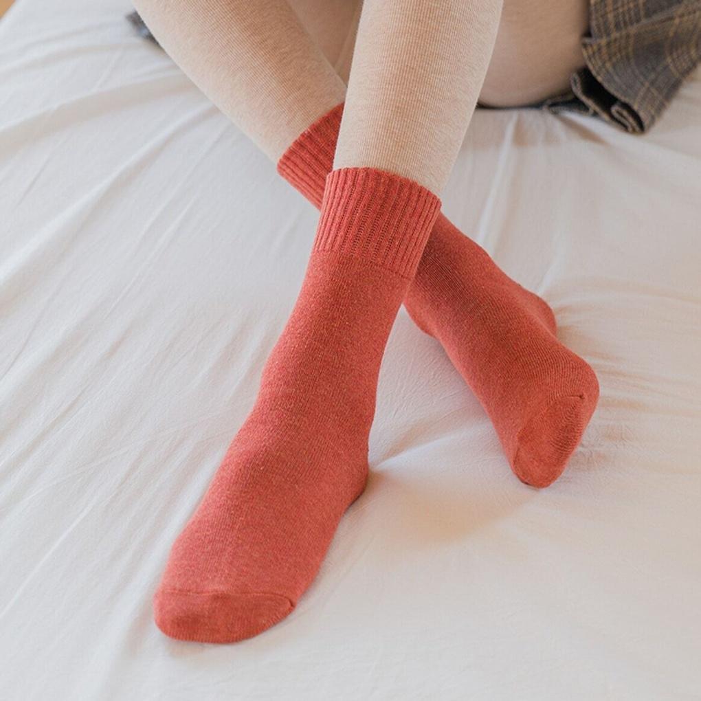 5 par tjocka, mysiga vinterstrumpor i pile för kvinnor