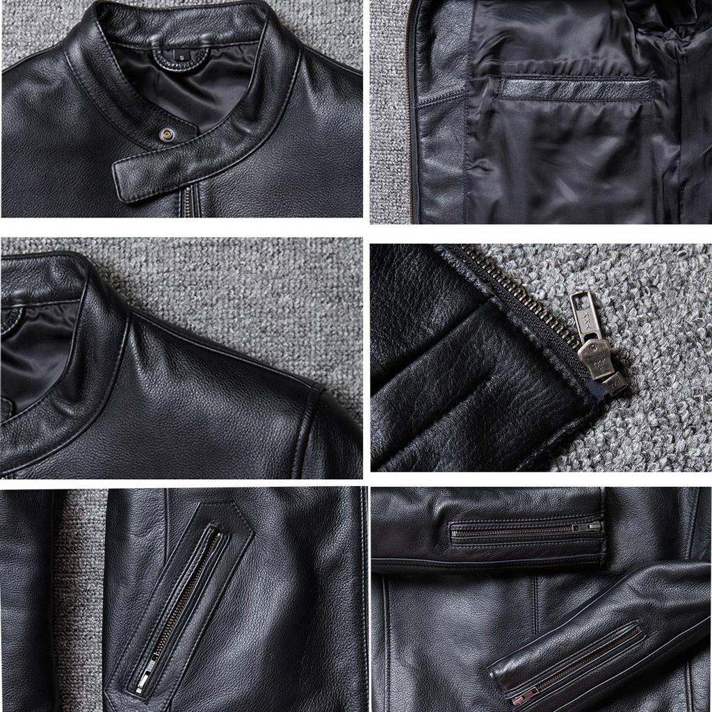 Genuine Leather Biker Motorcycle Business Cowhide Leather Winter Sheepskin Lambskin Leather Size [NBLL] Men's Jacket, Jacket, Coat, Jacket, Coat,