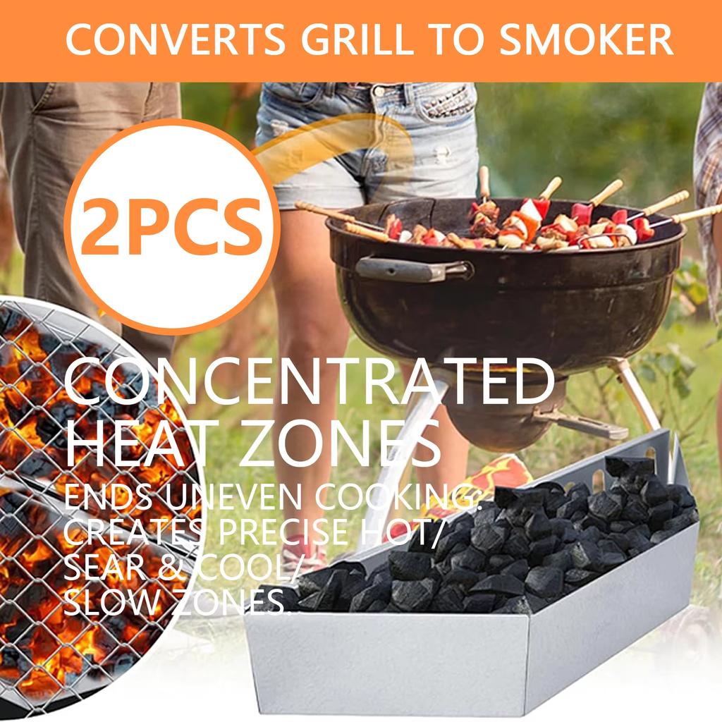 Stainless Steel Charcoal Basket - Set of 1/2pcs Grill Baskets Stainless Steel Charcoal Holder for BBQ Grilling Weber Char