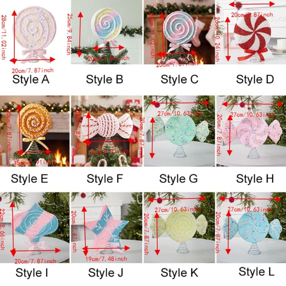 Colorful Icing Design Candy Christmas Tree Topper Festival Party Scene Decoration New Year