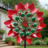 Artistic Yard Decorations for Home Flower Wind Spinner, 29.5" Metal Spinner with Stake, Outdoor Rust Decorative Stakes Patio Resistant Windmill,