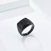 15mm Glossy Square Signet Ring for Men Stainless Steel Ring Waterproof Jewelry New