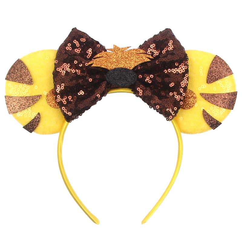 Cartoon Character Mouse Ears Headband Sequins 5" Bow Hairband For Girls Children Festival Party DIY Hair Accessories Gift