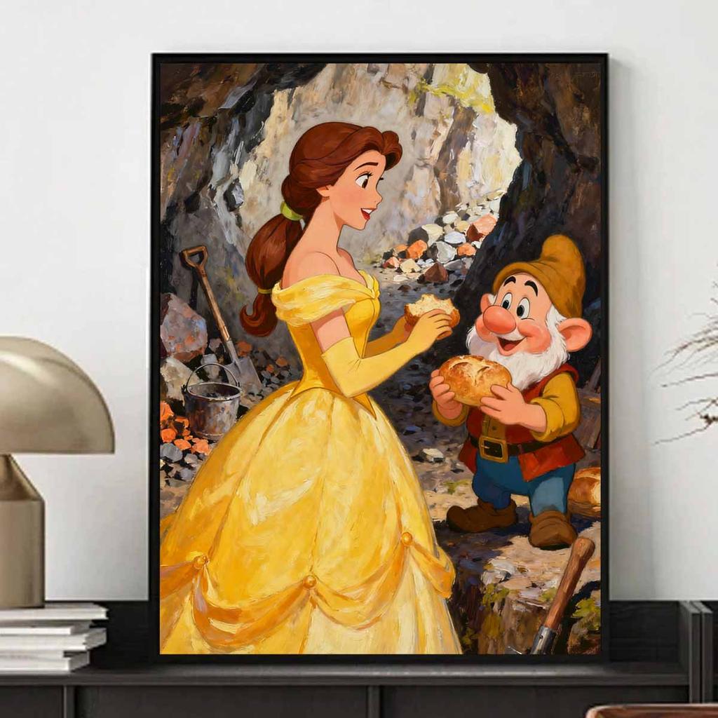 Disney 5D Diamond Painting Kit Belle and Grumpy Home or Office Home Decor Art Diamond Painting Kit with Rhinestone Gem Art for Adults and Kids