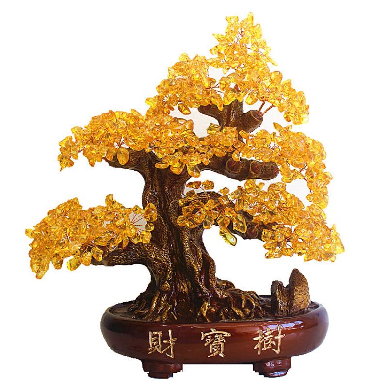 Chakra Crystal Tree with Healing Properties - Bonsai Feng Shui Money Tree for Wealth and Prosperity - 14" / 38cm