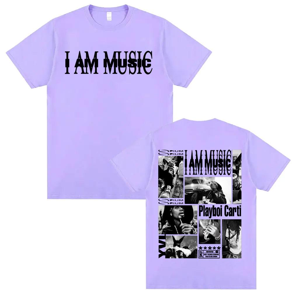 Rapper Playboi Carti I AM MUSIC Tričko s logem alba pro muže Módní Gotické Hip Hop Street Trička Unisex Letní Kulatý výstřih Topy Trička