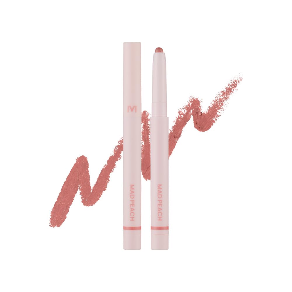 [Official] MAD PEACH Overfit Lip Pencil3 Colors Overlapping Lip Pencil Lip Gloss Tint Matte Tint Pink Lip Makeup 9.6g (03 Nude Pink, 9.6g)
