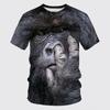 Summer Animal T-shirt Gorilla/monkey 3D Printed Gorilla Middle Finger Parody Neutral Round Neck Short Sleeved Shirt