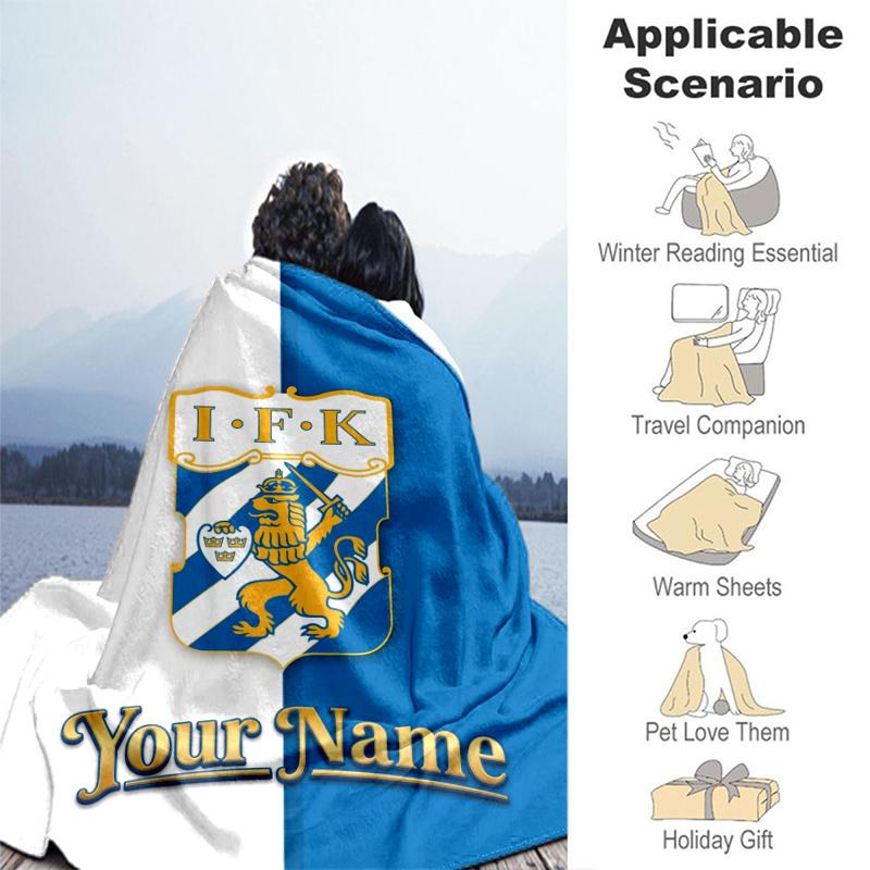 Custom Name Ifk Lion Crest Blanket Flannel Blanket for Camping, Hiking, Garden Parties, Picnic Essentials,gift for family and friend