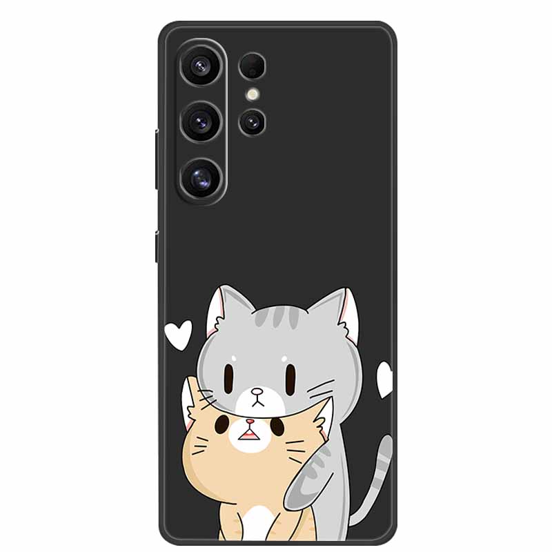 For Samsung Galaxy S26 Ultra Case Bumper Starry Sky Soft Silicone TPU Back Cover for Samsung S26 Ultra Phone Case Cute Cat Cover