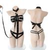 Sexual Interest Lingerie Patent Leather Three-Point Chest Uniform Temptation Set Bed Training