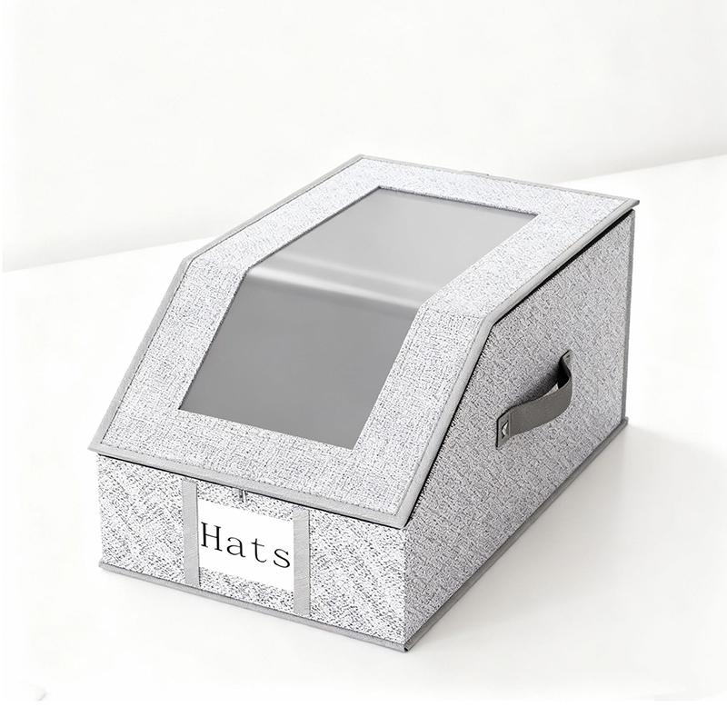 Sturdy Hat Storage For Baseball Caps, Holds Up To 24 Caps Clear Hat Organizer For Closet, Bedroom, Wide Hat Box With Cardboard