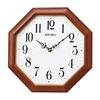 Seiko Clock Wall Clock Radio Analog Wooden Frame Octagonal Brown Wood Body Size: 33.0 X 33.0 X 4.8cm KX247B