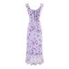 Pure French Ruffle Leaf Edge V-neck Suspender Skirt Long Dress Summer New Waist Slim Seaside Vacation Dress