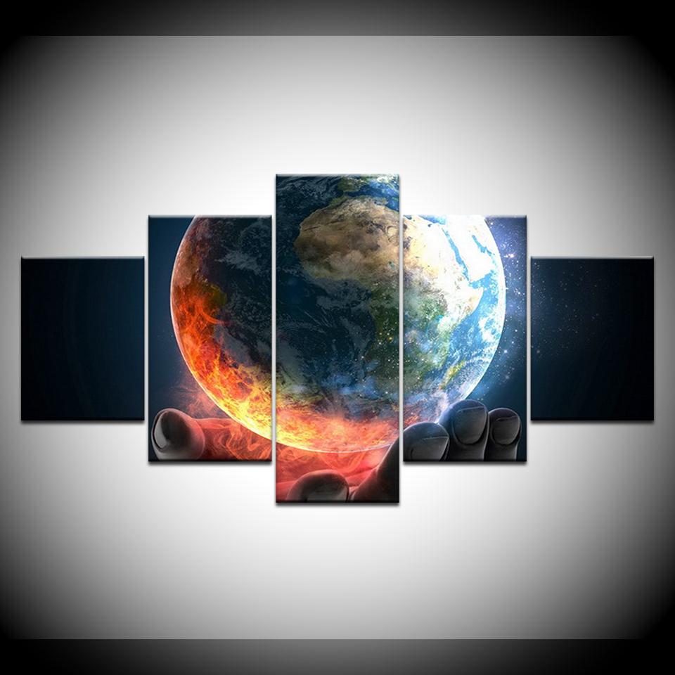 Human Induced Disasters 5 Piece Wallpapers Modern Modular Poster Art Canvas Painting for Living Room Home Decor