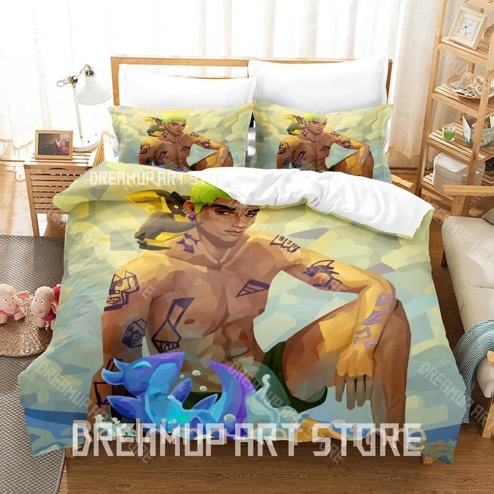3D Print GEKKO VALORANT Bedding Set Single Twin Full Queen King Size Bed Set Adult Kid Bedroom Duvetcover Sets Anime Bed Sheet
