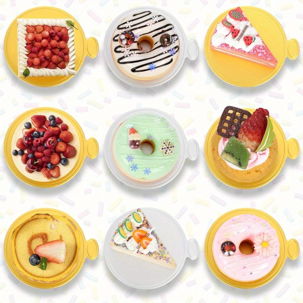 200pcs Mini Cake Boards, 3.2 Inch Gold and Silver Round Cake Cardboard, Circle Cake Bases, Dessert Boards for Cake Decorating, Weddings, Party