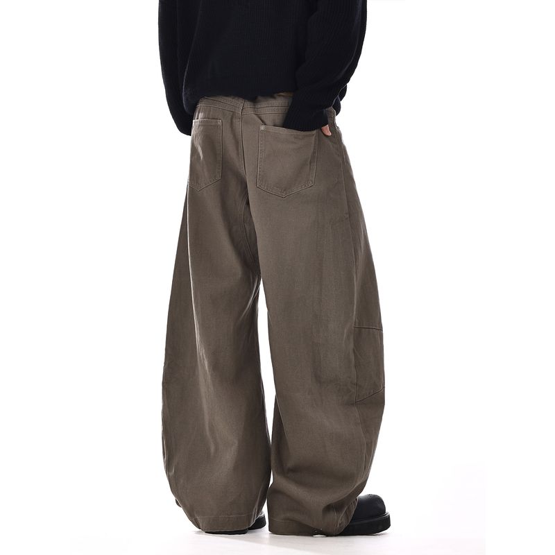 American Retro Silhouette Scimitar Jeans for Men and Women, Cool and High-End, Deconstructed Loose Wide-Leg Casual Pants for Couples