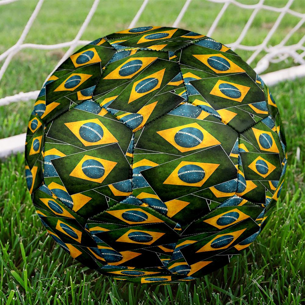 Brazil Artwork Printed Size 5 Soccer Balls, High-Quality, Anti-Slip, Protective Football, A Unique Gift , Birthdays, Christmas Gifts