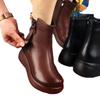 2025 Women Snow Boots Fur Ladies Shoes Zipper Winter Boots Women Solid Color Warm Mom Cotton Ankjle Boots Flat with Shoes Botas