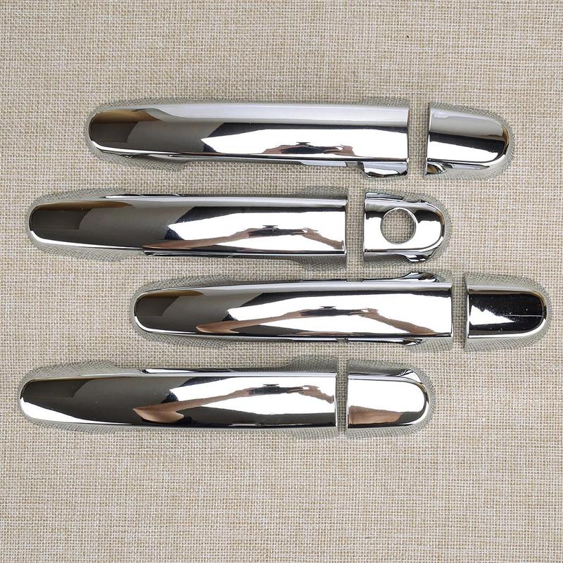 1 Set Car Door Handle Trim Cover Decor Fit for Toyota Yaris Hatchback US Model 2012 2013 2014 2015 2016 2017 2018 Silver Chrome