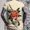 Men's Retro Tattoo Style T-shirt Trend 3D Printing Street Short Sleeved Hip-hop Punk Style Men's T-shirt Oversized Mens Clothing