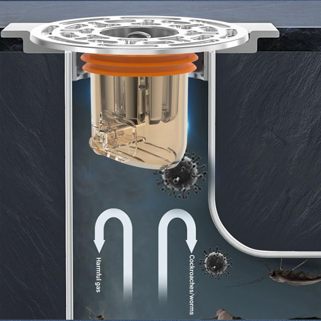 Self-Closing Floor Drain Antiodor Drainer Shower Strainer Cover AntiBlocking Round Floor Strainer Hair Catcher