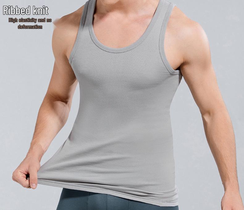 Men's Plus Size Pure Cotton Sleeveless Vest - Summer Base Layer Fitness Top