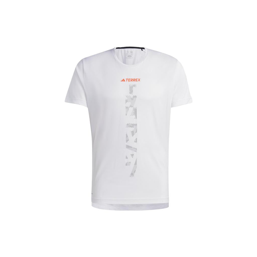 adidas T Shirts Men's White Crew Neck Moderate Straight Fit HT9442