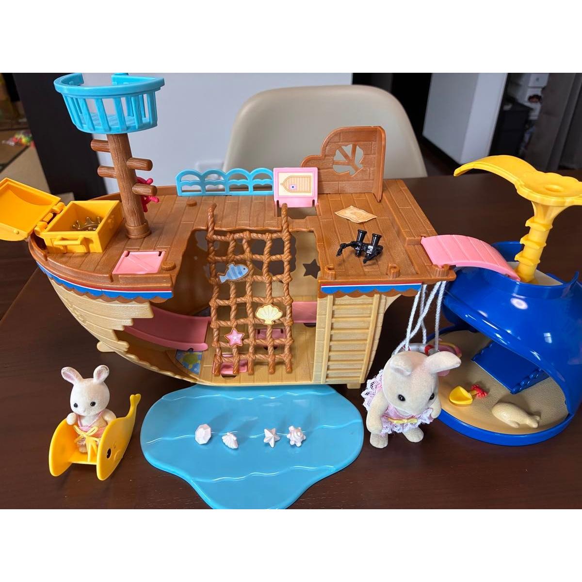 Used Sylvanian Families Pirate Ship and Whale Doll Set Bulk Sale