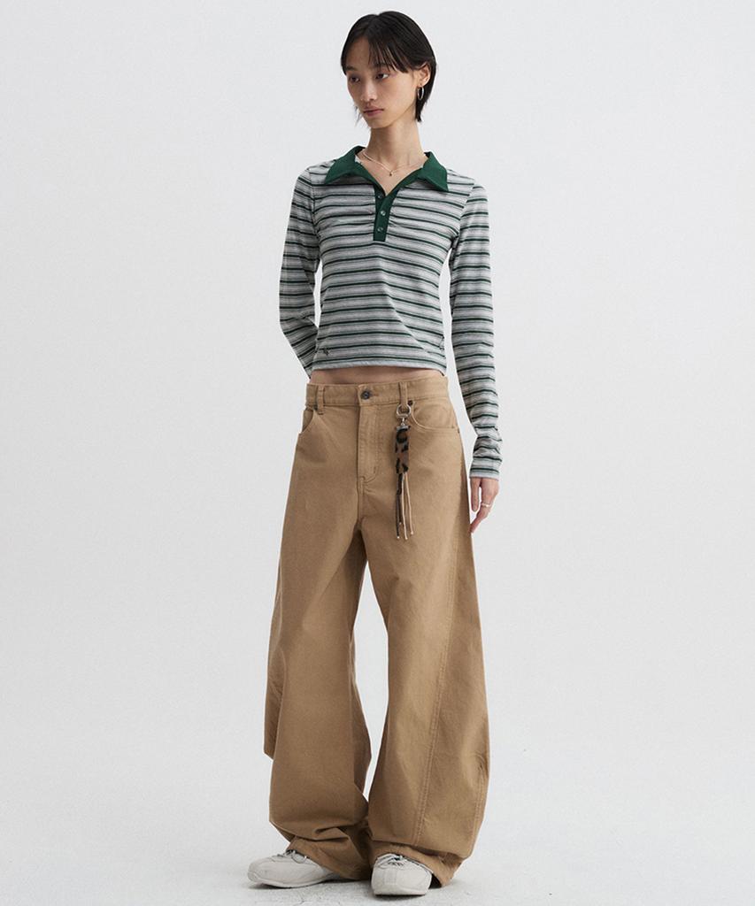 Diaeneseualumeon Twill Curved Chino Pants Beige